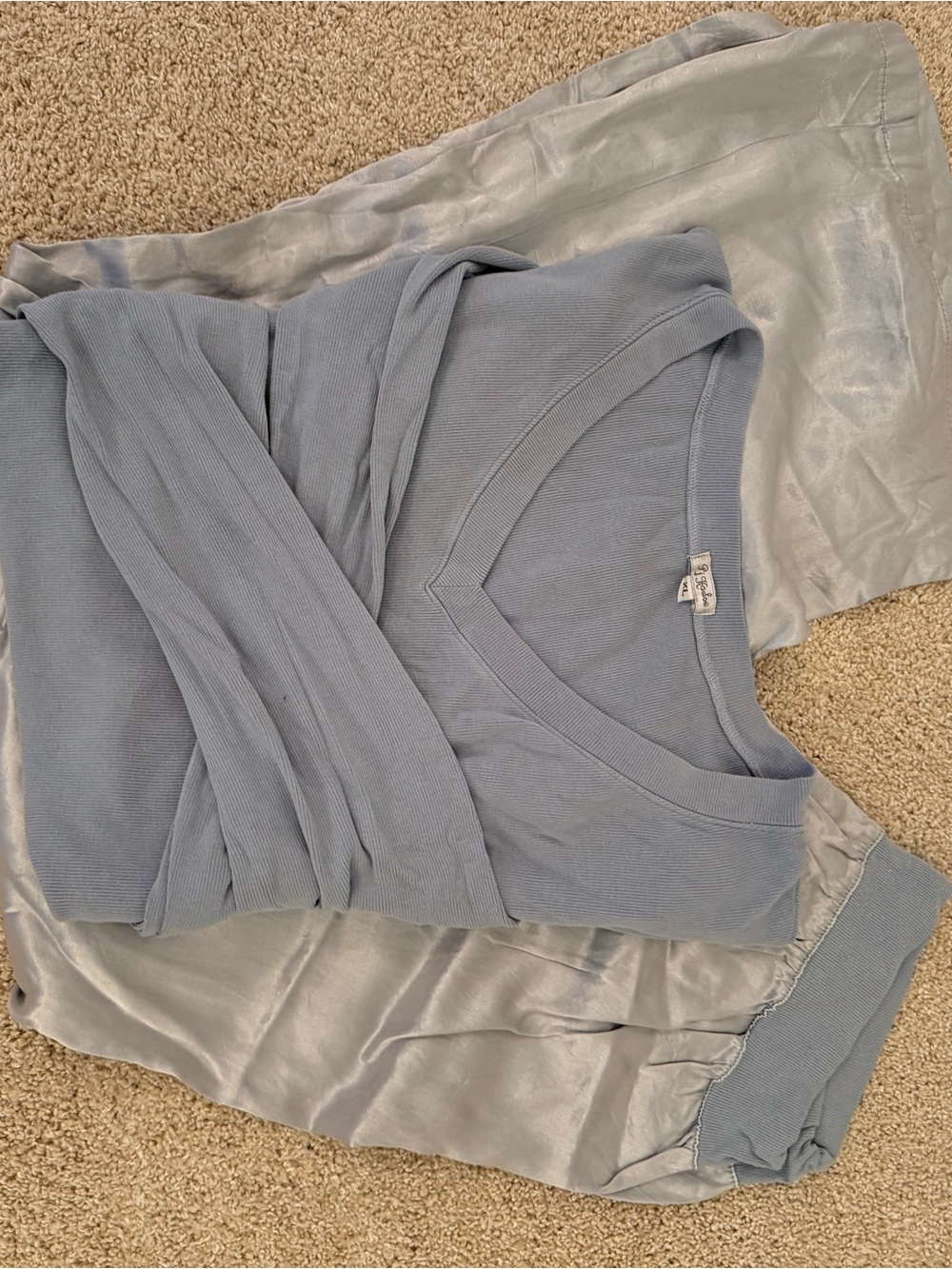 Pj Harlow Satin Pajama Set - long pant and long sleeve top
